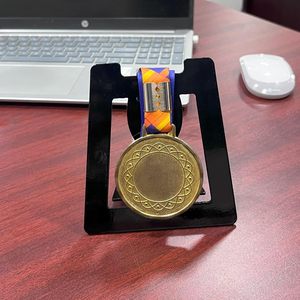 Single special Medal Table Top Display Holder Pack of 3 Black Metal Glossy Finish Tabletop Medals Ribbon Rack Special Me - Product Image 2