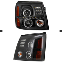 Projecteurs LED Halo noirs pour Cadillac Escalade 2002-2006, lampes L+R