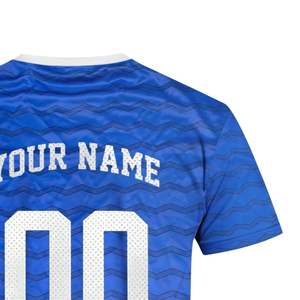 Maillots de football à manches courtes respirants, imprimés par sublimation, personnalisables à faible MOQ, avec logo et numéros d'équipe, 100 % polyester - Product Image 4