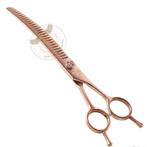 7'' <b>Dog</b> Straight <b>Scissors</b> Grooming Stainless Steel Rose Gold Professional Pet Trimming Right-Handed Sharp Blades Cutting - Product Image 3