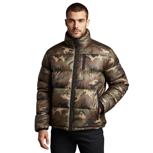 Chaqueta Acolchada con Estampado de Camuflaje para Hombre, Cuello Alto, Gruesa y Cálida para Invierno, Cierre de Cremallera, Estilo Casual - Product Image 3