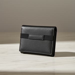 Portefeuille fin pour homme WRIZA RFID Safe |   Portefeuille minimaliste en cuir véritable 6 compartiments |   Design compact et élégant pour un usage quotidien, ouverture courte - Product Image 4