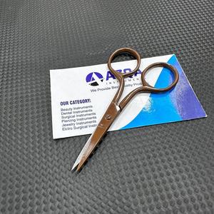 Tijeras de Bordado de Acero Inoxidable de 3.5 Pulgadas con Recubrimiento Marrón, Punta Fina, para Costura, Manualidades y Corte de Hilo - Product Image 1