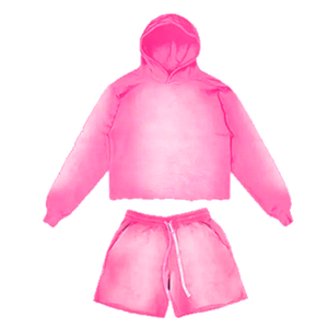 Conjunto Deportivo de Lujo Streetwear Personalizado, Sudadera con Capucha y Pantalones Cortos Holgados con Estampado Serigrafiado de 420 g/m², Estilo Desgastado para Hombre - Product Image 3