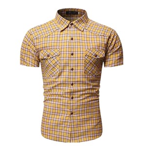Chemise en coton respirant à manches courtes et coupe oversize pour homme, motif tartan sergé, idéale pour les sports de plein air, la randonnée urbaine, l'escalade, la chasse, le printemps - Product Image 6