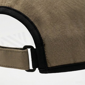 Unisex 6-Panel <b>Baseball</b> <b>Cap</b> Solid Color Twill Fabric Fitted Back Closure Casual Style Adult Hat Beige with <b>Black</b> Trim - Product Image 6