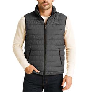 Gilet matelassé léger sans manches pour homme, alternative au duvet, chaud pour l'hiver, coupe-vent à col montant pour l'extérieur - Product Image 3