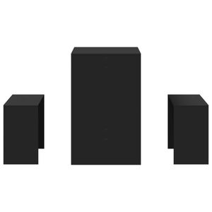 La sala da pranzo in legno ingegnerizzato nero 3 pezzi comprende tavolo e panca - Product Image 5