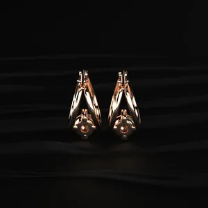 Meilleures boucles d'oreilles pendantes en diamant de laboratoire taille ronde, en or, avec diamants créés en laboratoire, bijoux d'oreille de luxe pour mariée, tendance. - Product Image 4