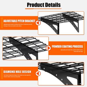 Scaffale a Muro Resistente 24*48 Pollici, Nero, per Supermercato e Garage, Confezione da 2 Pezzi - Product Image 3