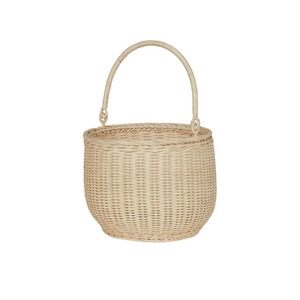 Panier de rangement en rotin naturel écologique fait main avec couvercle tressé robuste, design circulaire moderne multifonctionnel - Product Image 1