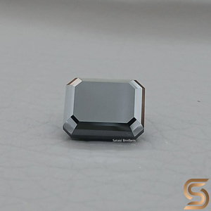 12x10mm Hand Cut Black Moissanite 7.00 CT Emerald Cut Loose Stone, <b>Large</b> Gothic Diamond, Statement <b>Ring</b> Gem, Hand cut moissanite - Product Image 4