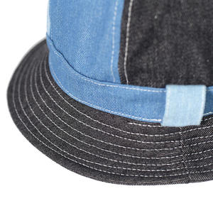 Unisex Denim Bucket <b>Hat</b> Color Blocking Black Blue Casual Spring <b>Summer</b> Adjustable - Product Image 6
