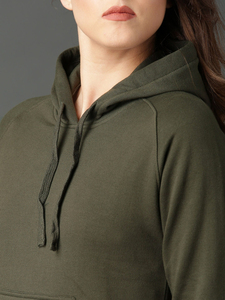 Women's Hooded Sweatshirt Solid Color Full Sleeve 100% Cotton Knitted Breathable Autumn Wear Unlined Pocket Design - Product Image 5