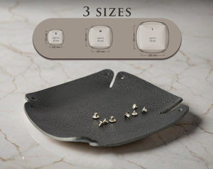 Plateau en cuir véritable tanné à l'huile, résistant à l'eau, organisateur de bureau, logo personnalisé, plateau en cuir de vache véritable GLTY-0103 - Product Image 1