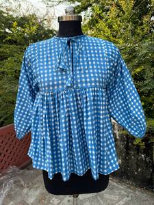 Vestido tipo túnica con cuello redondo y estampado de algodón para mujer, vestido corto informal, túnica de verano de algodón ligera y transpirable - Product Image 1
