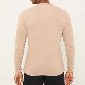 Camiseta Henley térmica de fabricación profesional para hombre, proveedor directo de fábrica, ropa informal, camiseta de manga larga para hombre - Product Image 1