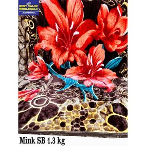 Luxury 1.3 KG Polyester Mink Raschel Blanket Soft Warm Winter Single <b>Bed</b> Cover for Home or Hotel Use - Product Image 2