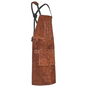 Grembiule da saldatura ignifugo in pelle bovina, resistente al calore, per fabbri, 6 paia di abbigliamento di sicurezza - Product Image 1