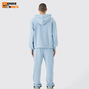 Conjunto Deportivo Informal Ligero de Dos Piezas para Hombre, Transpirable, 100% Algodón, Color Sólido, Sudadera con Capucha y Pantalones Deportivos para Gimnasio, a la Moda - Product Image 4
