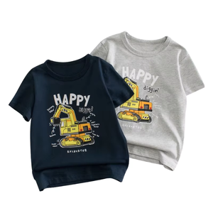 เสื้อยืดเด็กผู้ชายแขนสั้น OEM/ODM ผ้าฝ้าย 100% แห้งเร็ว ใส่สบาย ไม่เป็นขุย น้ำหนัก 160 กรัม พิมพ์ลายการ์ตูนแฟชั่นสำหรับฤดูร้อน - Product Image 2