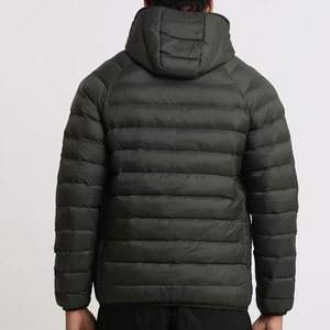 Veste matelassée à capuche pour homme, rembourrée de duvet, coupe-vent, fermeture éclair, pour l'hiver - Product Image 3