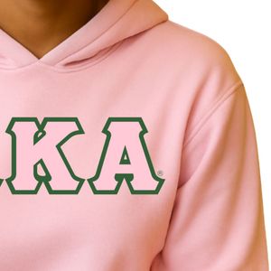 AKA Pink Custom Twill Embroidered Hoodie Forest <b>Green</b> Letter Fleece Pullover Unisex Greek Sorority Apparel OEM ODM - Product Image 5