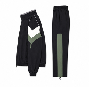 <b>Mens</b> Lightweight Nylon Jogging Tracksuit Set Zip <b>Jacket</b> Elastic <b>Track</b> Pants Sportswear Fitness Training Outfit Casual Activewear - Product Image 3