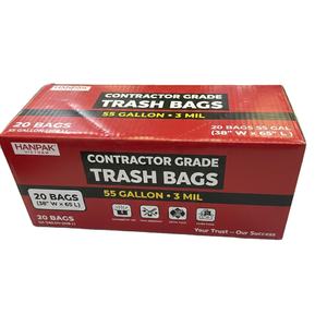 Bolsas de Basura de Plástico Personalizadas de 55-60 Galones para Contratistas, Bolsas de Basura Resistentes de 3 Mil, Proveedor ODM de Vietnam a Precio Económico - Product Image 1