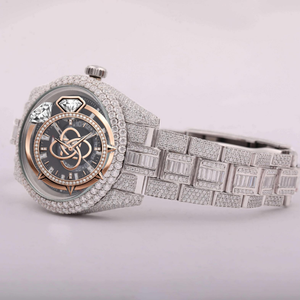 Reloj de Pulsera de Lujo con Moissanita para Hombre, con Incrustaciones de Piedras, de Acero Inoxidable, con Diamantes - Product Image 3