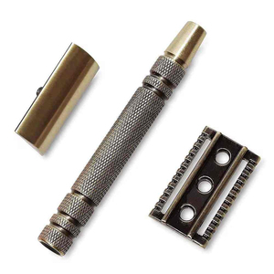 Custom Logo Vintage Brass Double Edge Shaving <b>Razor</b> Heavy Duty 6 Piece Closed Comb Manual Shaver Antique Metal Safety <b>Razor</b> - Product Image 6