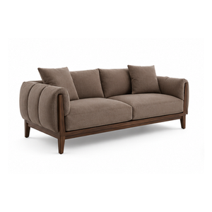 Sofá Moderno de 3 Plazas en Madera de Teca Sólida, Muebles Tapizados de Lujo para Sala de Estar, Hotel, Apartamento, Villa, Fabricante de Muebles - Product Image 1