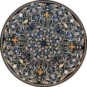 Plateau de table en marbre et pierres précieuses de qualité supérieure Pietra Dura - Product Image 1