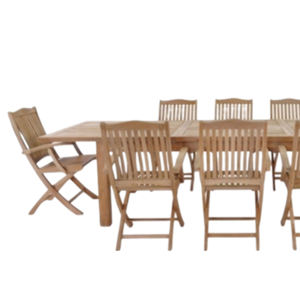 A set of <b>table</b> and chairs for indoor or outdoor <b>dining</b> rooms made of high quality, durable teak wood with a smooth finish - Product Image 3