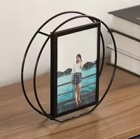 Cadre photo en métal et verre de haute qualité, élégant, pour la décoration de la maison