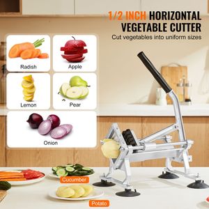 Affettatrice Manuale Commerciale per Verdure e Frutta in Acciaio Inox e Lega di Alluminio da 1/2 Pollice - Product Image 2