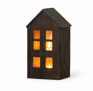 <b>Top</b> Arrival Hut Shaped Design Wooden Lantern Home Decoration Candle Holder Vintage Design Look Table <b>top</b> Living Room Decor - Product Image 2