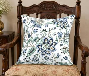 HappyKraft Luxury Hand Block <b>Printed</b> Floral Cotton Square <b>Cushion</b> Covers Concealed Zipper Closure Washable Hypoallergenic for - Product Image 2