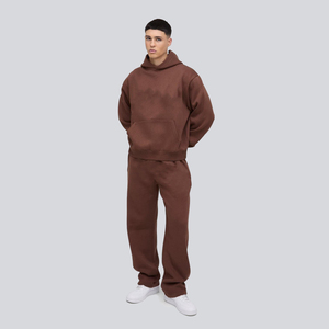 Men's Brown Hooded Pullover Tracksuits Full Sleeve Casual Plus Size Autumn Wear <b>Jumpsuits</b> Polyester/Cotton Breathable - Product Image 1