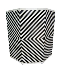 Mesa Auxiliar Geométrica con Incrustaciones de Hueso y Ágata, Mesa con Cajón de Almacenamiento, Mueble Moderno para Sala de Estar - Product Image 5