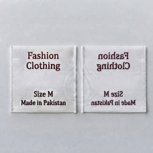 Étiquettes tissées personnalisées douces et imprimées, de haute qualité, légères et lavables pour vêtements, t-shirts, sweats à capuche, vestes, sacs - Product Image 2
