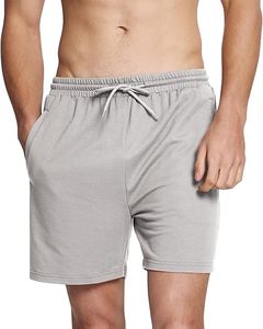 Pantalones Cortos Deportivos Casuales para Hombre, de Algodón Gris, con Cordón, Cintura Media, Color Sólido, Tejido de Punto, Diseño Transpirable - Product Image 1