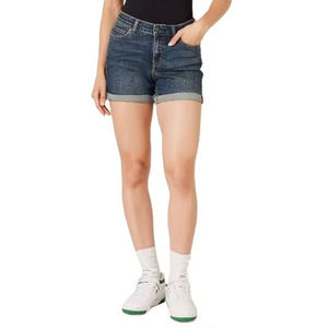 Shorts en jean pour femme, taille haute, coupe slim, respirants, design personnalisé, haute élasticité - Product Image 1