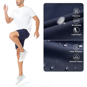 Pantalones Cortos Deportivos Personalizados para Hombre con Bolsillo con Cierre Seguro, Ligeros, de Secado Rápido, Poliéster que Absorbe la Humedad, Cintura Elástica con Cordón Ajustable - Product Image 5