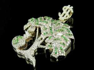 Colgante de Moissanita Tallada en Forma de Árbol de Dinero y Dólar, Chapado en Oro, Plata 925, Lujoso, Certificado, Estilo Hip Hop, Regalos - Product Image 5