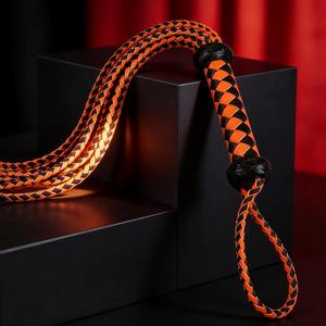 Vente chaude : Fouet et lances de bondage SPALL JP SPORTS SJS-HF-0024 en cuir véritable sur mesure, couleur orange, BDSM, à prix réduit - Product Image 5