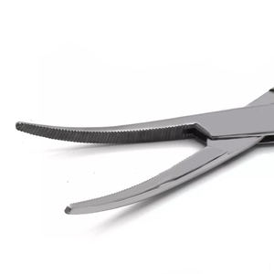 Pinzas Hemostáticas de Acero Inoxidable Alemán, Curvas, Largas, Instrumento Quirúrgico Veterinario, 18 cm, Pinzas Médicas - Product Image 5