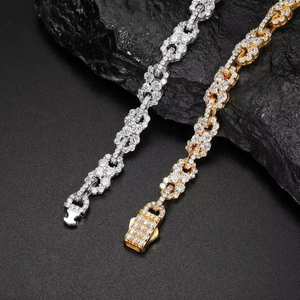 Bracelet en or Moissanite, bracelet tennis floral, bijoux à maillons étincelants, cadeau de luxe pour femme - Product Image 4
