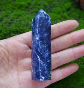 Tour en cristal de sodalite Muntaha, obélisque de qualité supérieure, fait main, gravé, taille 3-4,5 pouces, cadeau d'affaires ou pour la maison, vente en gros - Product Image 2