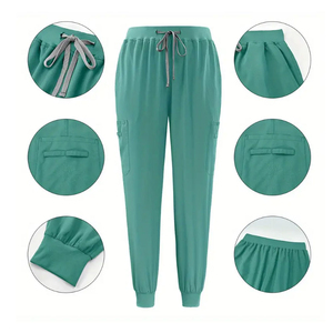 DANZILO High Quality Custom Logo Men's <b>Scrub</b> Suits Sets Solid Color Canvas Quick Dry Breathable <b>Plus</b> <b>Size</b> Needle Hospital - Product Image 4